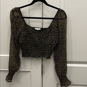 Abound Black and Gold Floral Blouse